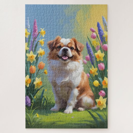 Japanische Frühlingsblumen für Hunde Puzzle (Vertikal)