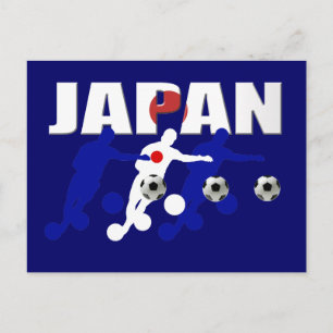 Japanische Fußballspieler und Fußballfans Postkarte