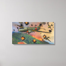 japanische G4M Betty-Bombenexplosion Leinwanddruck