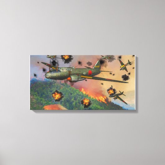 japanische G4M Betty-Bombenexplosion Leinwanddruck (Vorderseite)