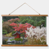 Japanische Garten Herbstlandschaft Wandteppich Mit Holzrahmen (Vorne)