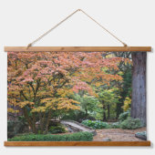 Japanische Garten Herbstleaf Farblandschaft Wandteppich Mit Holzrahmen (Vorne)