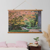 Japanische Garten Herbstleaf Farblandschaft Wandteppich Mit Holzrahmen (Schlafzimmer)