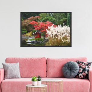 Japanische Garten Herbstszene Fotografie Leinwanddruck