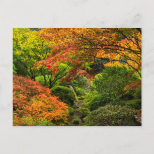 Japanische Gärten im Herbst in Portland, Oregon 2 Postkarte