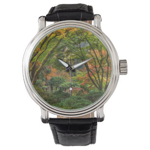 Japanische Gärten im Herbst in Portland, Oregon 4 Armbanduhr