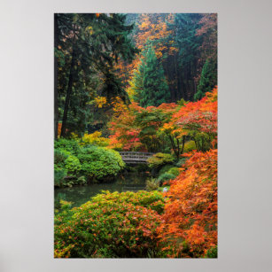 Japanische Gärten im Herbst in Portland, Oregon 5 Poster
