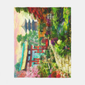 Japanische Garten-Pagode Kirschblüte und Fleecedecke (Vorderseite)