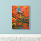 Japanische Gartenanlage Leinwanddruck (Insitu (Holzboden))