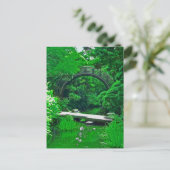 Japanische Gartenbrücken Foto Postkarte (Stehend Vorderseite)