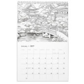 Japanische Gartenfarbe Es selbst Kalender (Jan 2027)