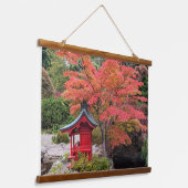 Japanische Gartenfarben Herbstblätter Wandteppich Mit Holzrahmen (Gewinkelt)