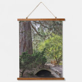 Japanische Gartenholzbrücke Wandteppich Mit Holzrahmen (Vorderseite)