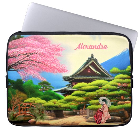 Japanische Gartenlandschaft Laptop-Sieb Laptopschutzhülle (Vorderseite)