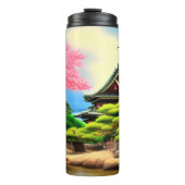 Japanische Gartenlandschaft Thermosbecher (Vorderseite)