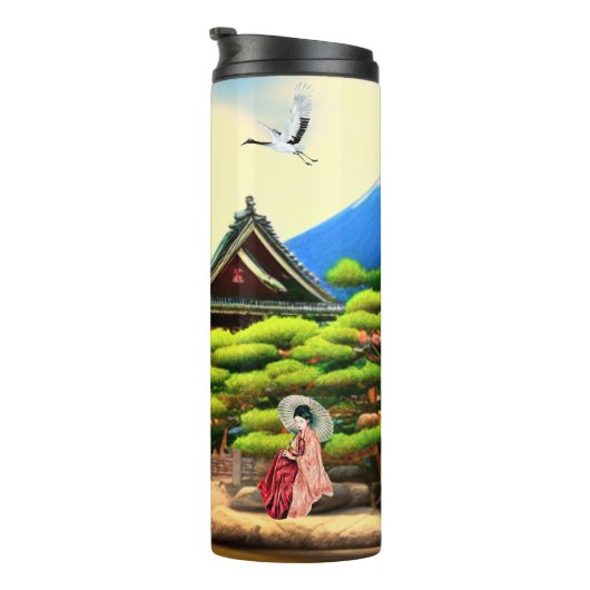 Japanische Gartenlandschaft Thermosbecher (Nach rechts gedreht)