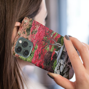 Japanische GartenLaterne und Red Maple Blätter Fot iPhone 16 Hülle