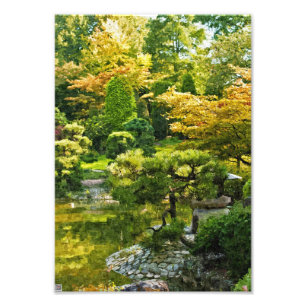 Japanische Gartenmalerei Effekt Landschaft Fotodruck