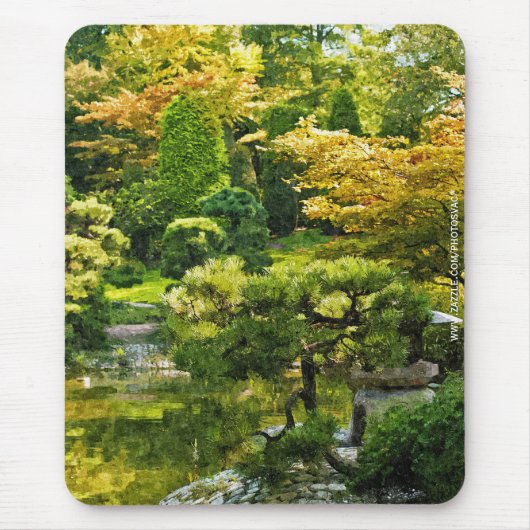 Japanische Gartenmalerei Effekt Landschaft Mousepad (Vorne)