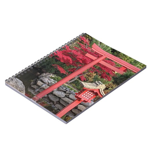 Japanische Gartenstrukturen und Blätter von Rotem Notizblock (Linke Seite)