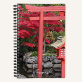 Japanische Gartenstrukturen und Blätter von Rotem Notizblock (Vorderseite)