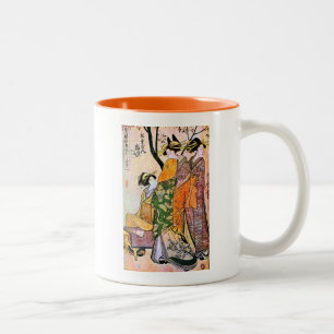 Japanische Geisha 1911 des Stich-drei Zweifarbige Tasse