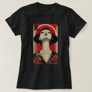 Japanische Geisha Art Kanji Tokyo Japan Hanami T-Shirt