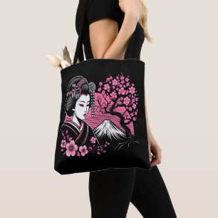 Japanische Geisha Berg Fuji Japanische Kirschblüte Tasche