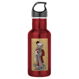 Japanische Geisha Frau, Hokusai Edelstahlflasche