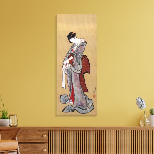 Japanische Geisha-Frau, Hokusai, Ukiyo-e Leinwanddruck (Insitu (Wohnzimmer))
