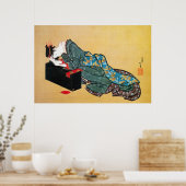 Japanische Geisha-Frau, Hokusai, Ukiyo-e Poster (Küche)
