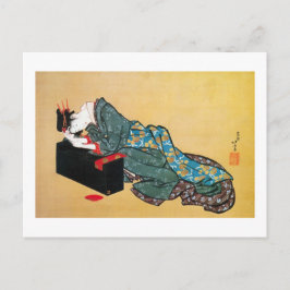 Japanische Geisha-Frau, Hokusai, Ukiyo-e Postkarte