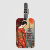 Japanische Geisha Gepäckanhänger (Vorderseite Vertikal)