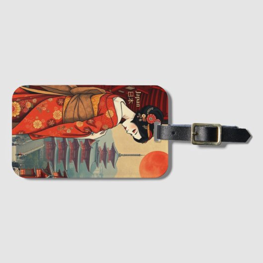 Japanische Geisha Gepäckanhänger (Vorderseite (Horizontal))