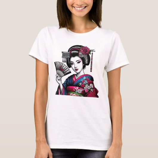 Japanische Geisha-Hemd T-Shirt (Vorderseite)