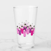 Japanische Geisha in Kimonos Hübsch Glas (Rückseite)