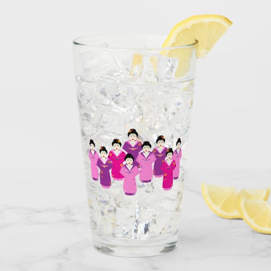 Japanische Geisha in Kimonos Hübsch Glas (Rückseite Ice)