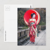 Japanische Geisha in Kyoto Postkarte (Vorne/Hinten)