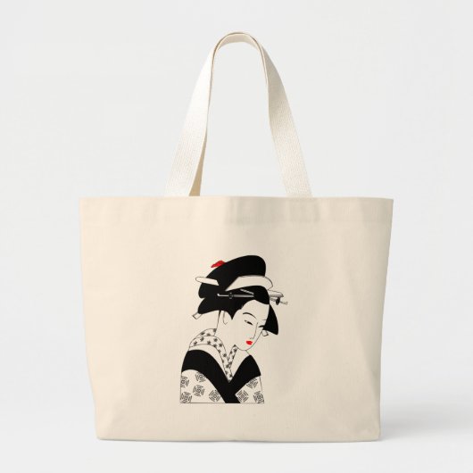 Japanische Geisha Jumbo Stoffbeutel (Vorne)