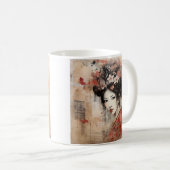 Japanische geisha-Kaffee-Tasse mit gemischten Medi Kaffeetasse (VorderseiteRechts)