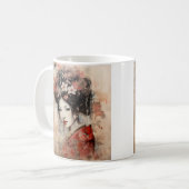 Japanische geisha-Kaffee-Tasse mit gemischten Medi Kaffeetasse (Vorderseite Links)