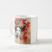 Japanische geisha-Kaffee-Tasse mit gemischten Medi Kaffeetasse (Vorderseite Links)