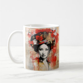 Japanische geisha-Kaffee-Tasse mit gemischten Medi Kaffeetasse