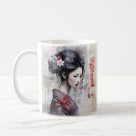 Japanische geisha-Kaffee-Tasse mit gemischten Medi Kaffeetasse