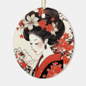Japanische Geisha-Keramik Keramik Ornament (Links)
