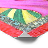 Japanische Geisha Kimono Girl Artwork Malerei Poster (Ecke)