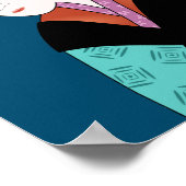 Japanische Geisha Kimono-niedliche Kunst Poster (Ecke)