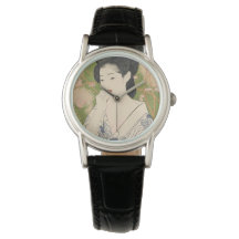 Japanische Geisha Kimono Woodcut Watch