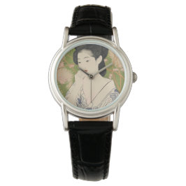 Japanische Geisha Kimono Woodcut Watch Armbanduhr
