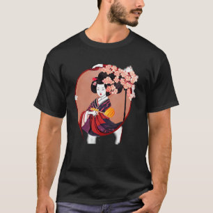Japanische Geisha-Kirschblüten-Blume T-Shirt